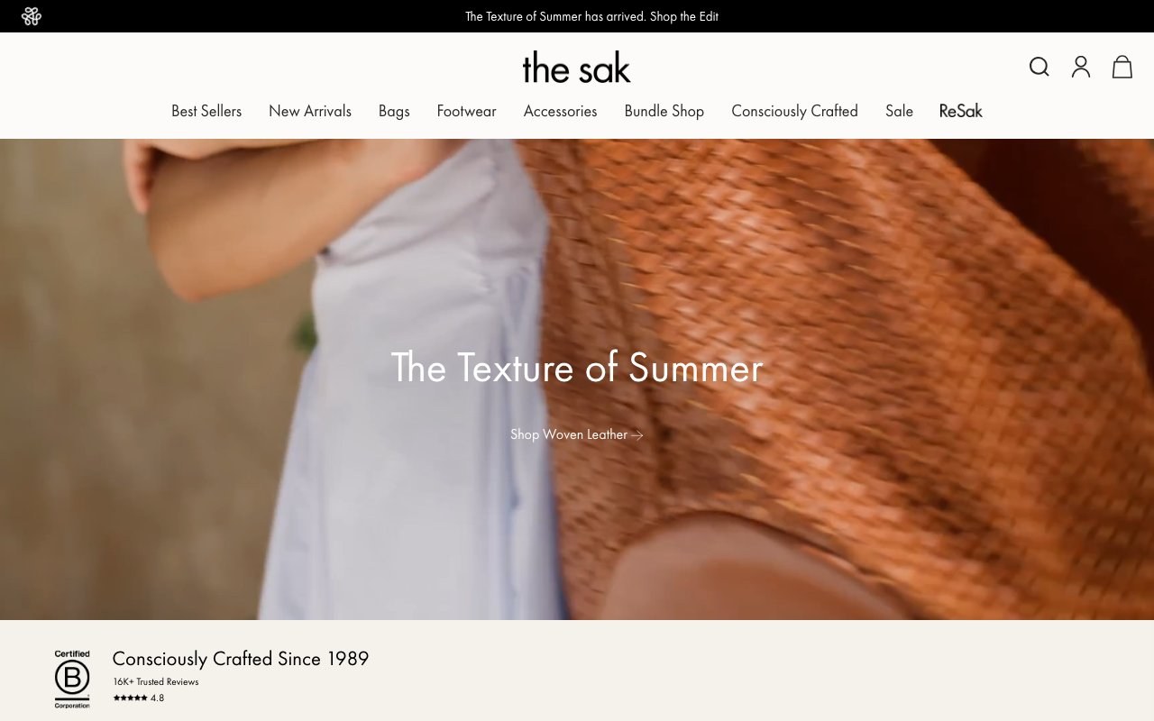 The Sak — Announcement Bar (New Visitor)